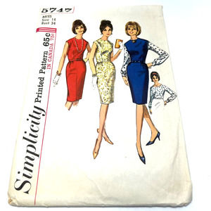Simplicity Vintage 1960's Pattern #5747 Jr. Misses Dress, Jumper, Blouse Size 14